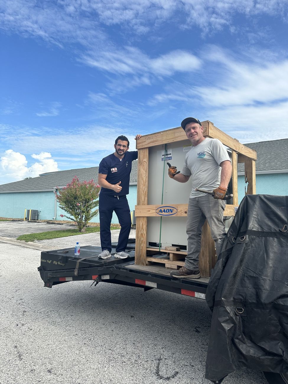 Receiving a dedicated HVAC unit for the cleanroom
